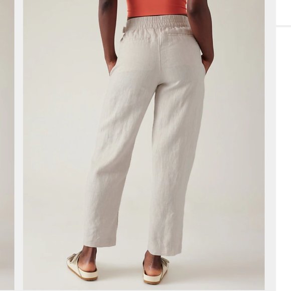 🌸 NWT Athleta Voyager Linen Pants Undyed (SIZE 18 + 10T) - Picture 7 of 13